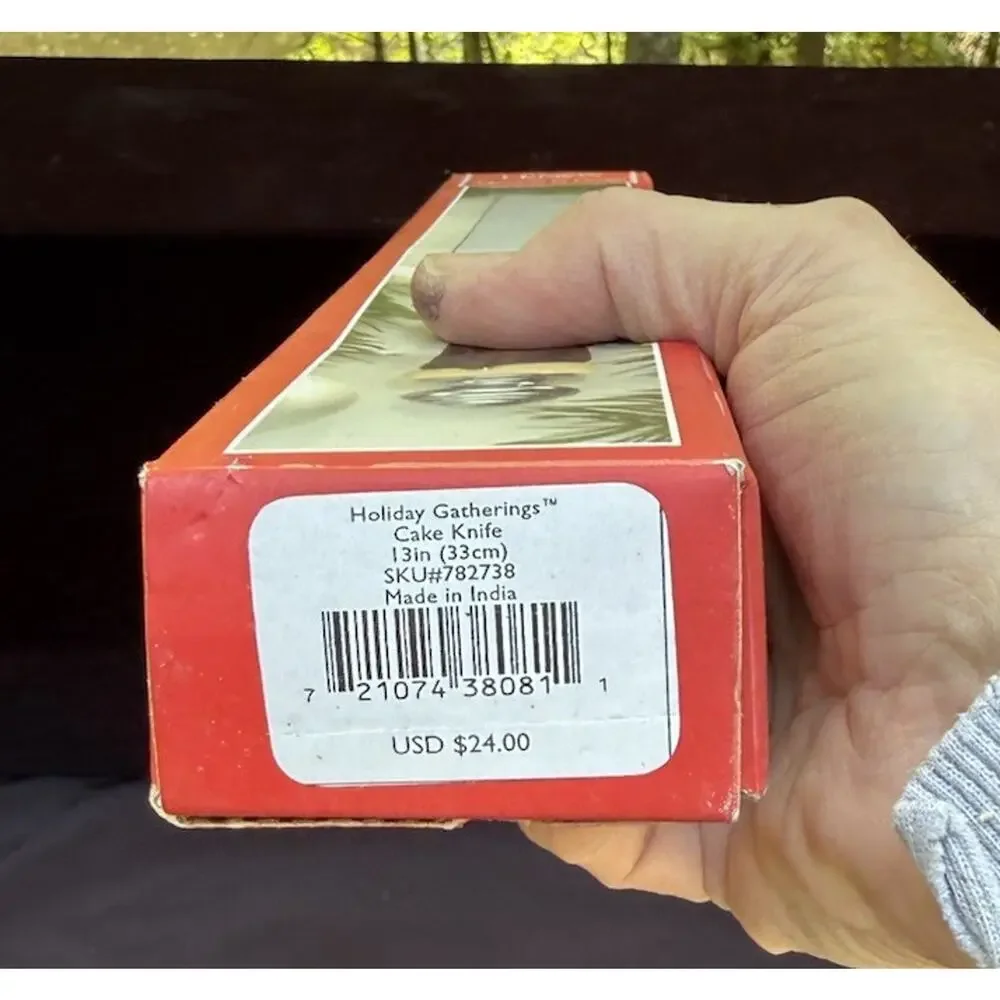 Lenox Holiday Gatherings Cake Knife Stainless New in Box -46D